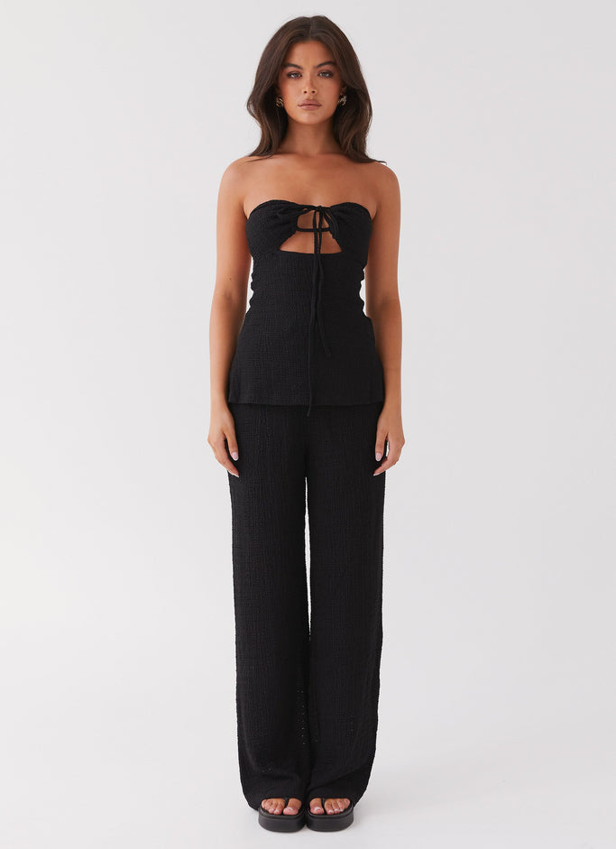 Tailored Strapless Top in Moon Marle