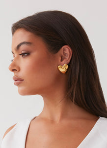 Alexa Heart Earrings - Gold