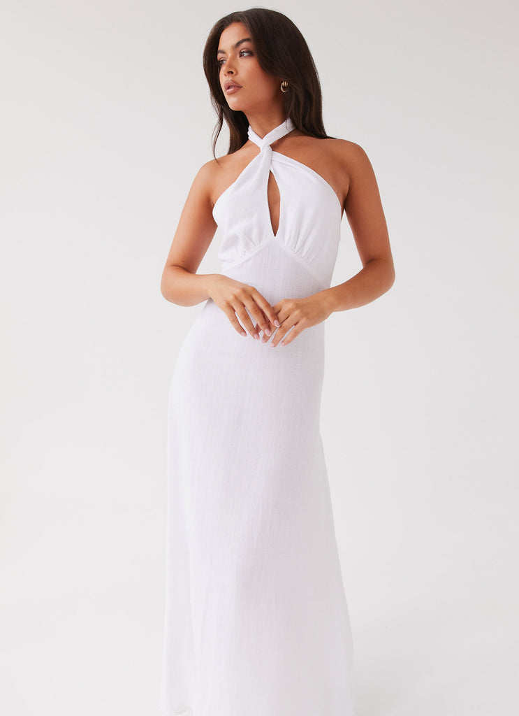 Adrienne Linen Maxi Dress - White – Peppermayo