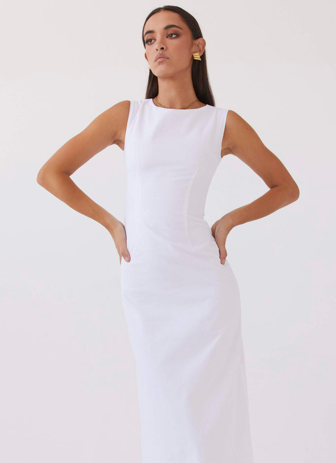 Eloise High Neck Maxi Dress - White