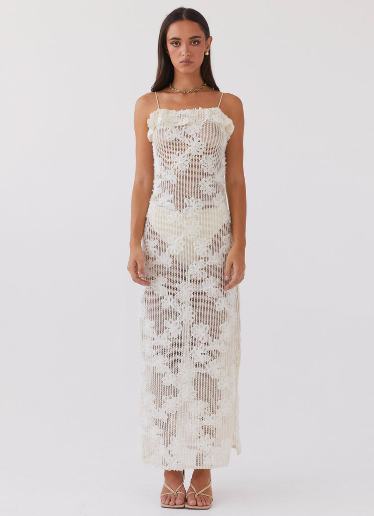 Evangeline Embroidered Maxi Dress - Ivory Tea Peppermayo Evangeline Embroidered Maxi Dress - Ivory Tea Peppermayo