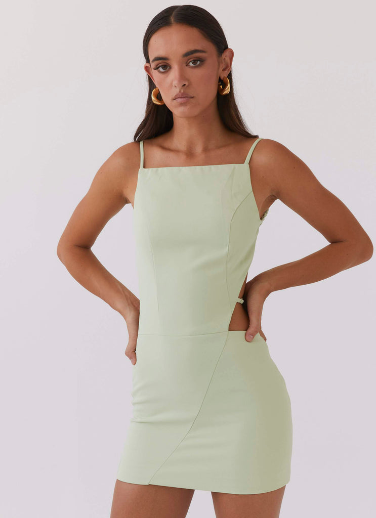 Lindsey Cutout Mini Dress - Green Zest Peppermayo Lindsey Cutout Mini Dress - Green Zest Peppermayo