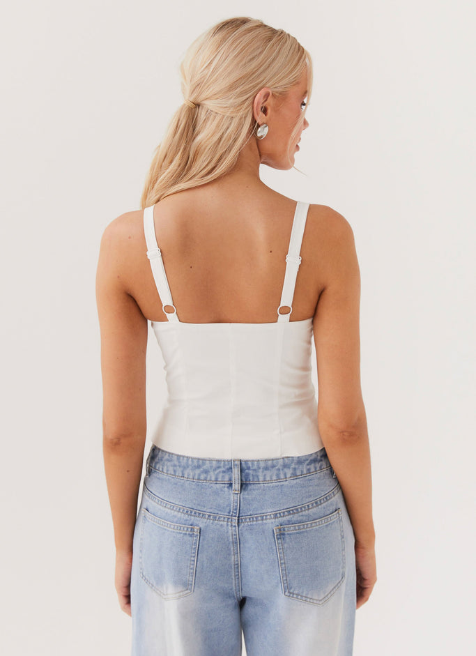 Hopeful Hearts Bustier Top - White