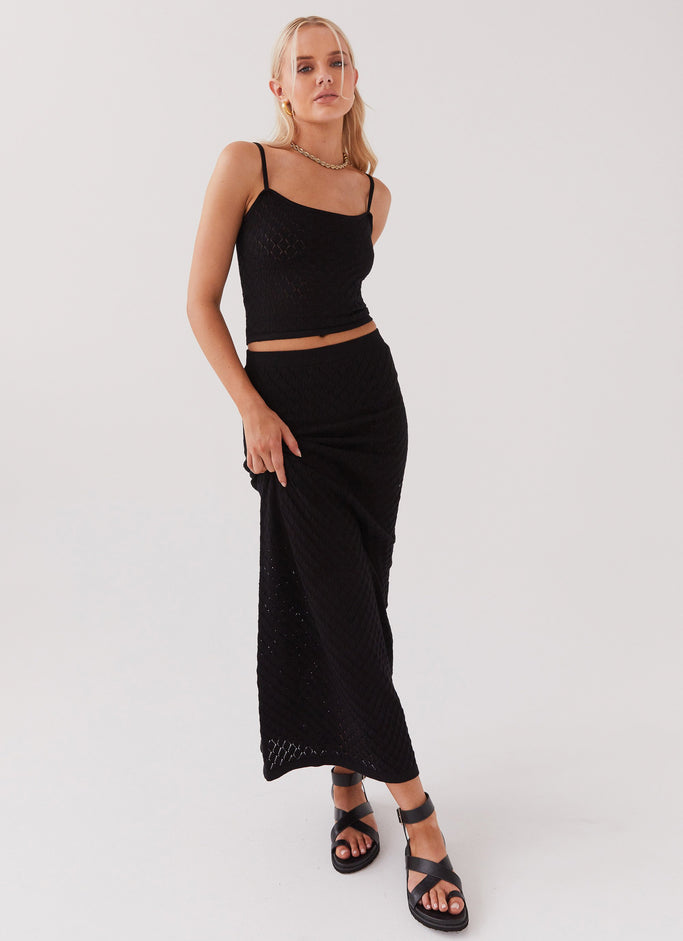 Macy Knit Maxi Skirt - Black