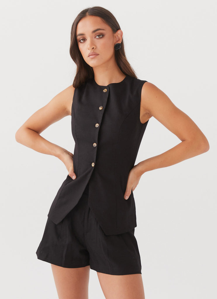 Born For Bordeaux Linen Shorts Black – Peppermayo