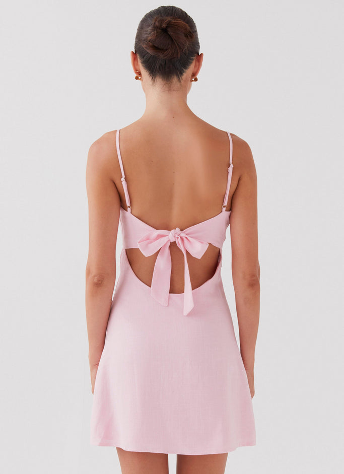 Flora Linen Mini Dress - Candy