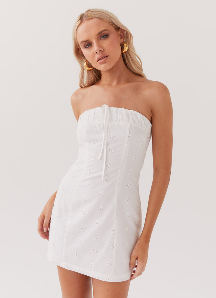 Bronwyn Broderie Mini Dress - White