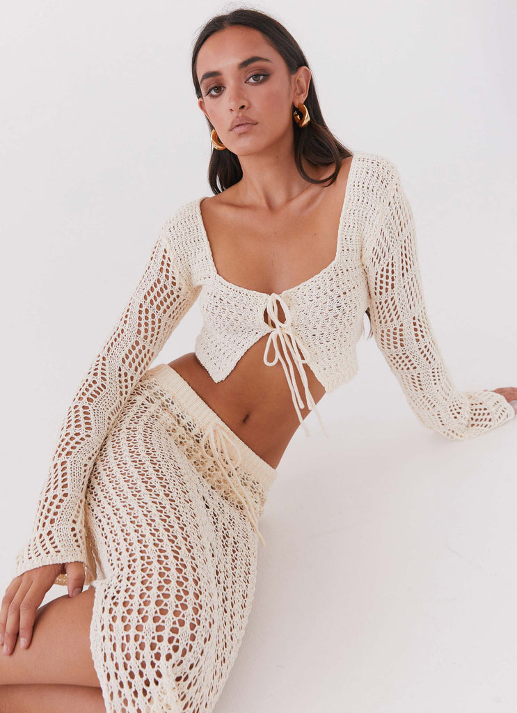 Rosalina Crochet Maxi Skirt - Natural
