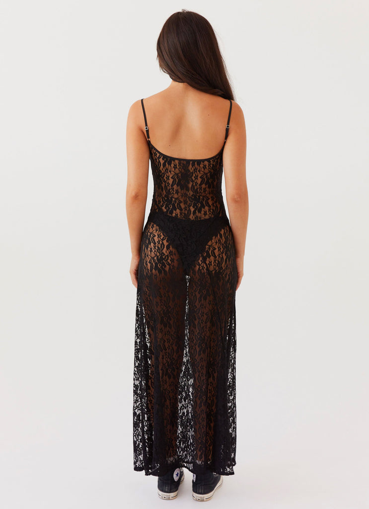 Wild Thoughts Lace Maxi Dress - Black