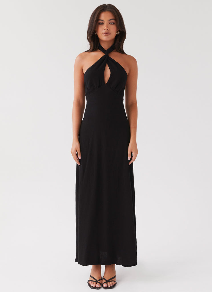 Adrienne Linen Maxi Dress - Black Peppermayo Adrienne Linen Maxi Dress - Black Peppermayo