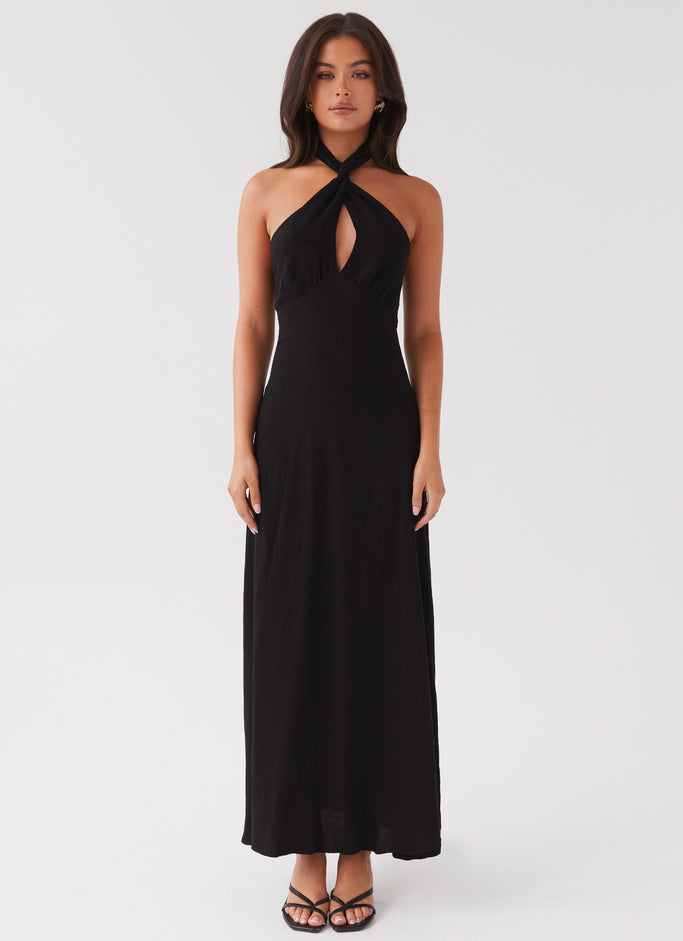 Adrienne Linen Maxi Dress - Black