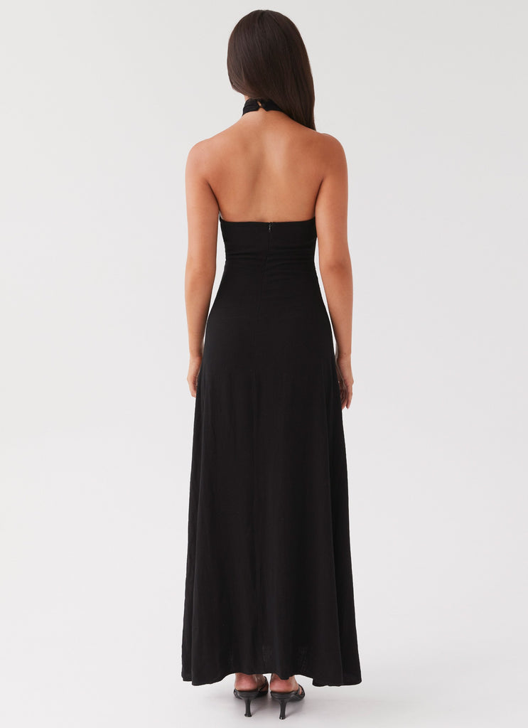 Adrienne Linen Maxi Dress - Black Peppermayo Adrienne Linen Maxi Dress - Black Peppermayo