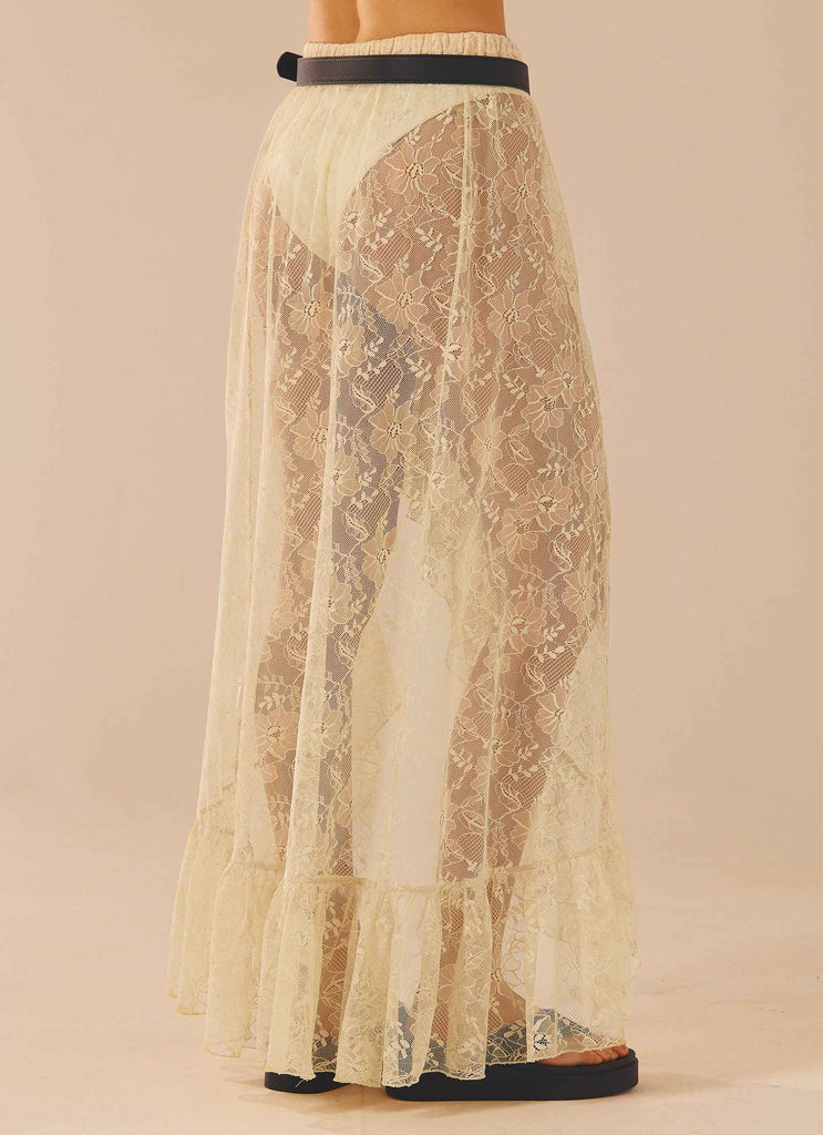 Florentina Lace Maxi Skirt - Ivory Tea – Peppermayo