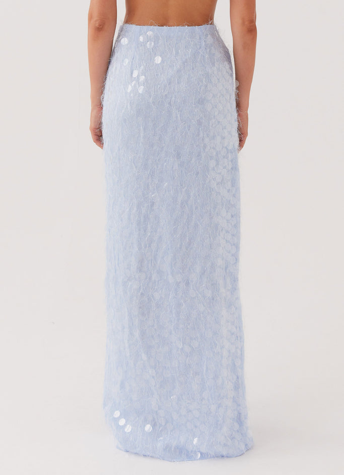 Kyleigh Textured Sequin Maxi Skirt - Lavender Mist