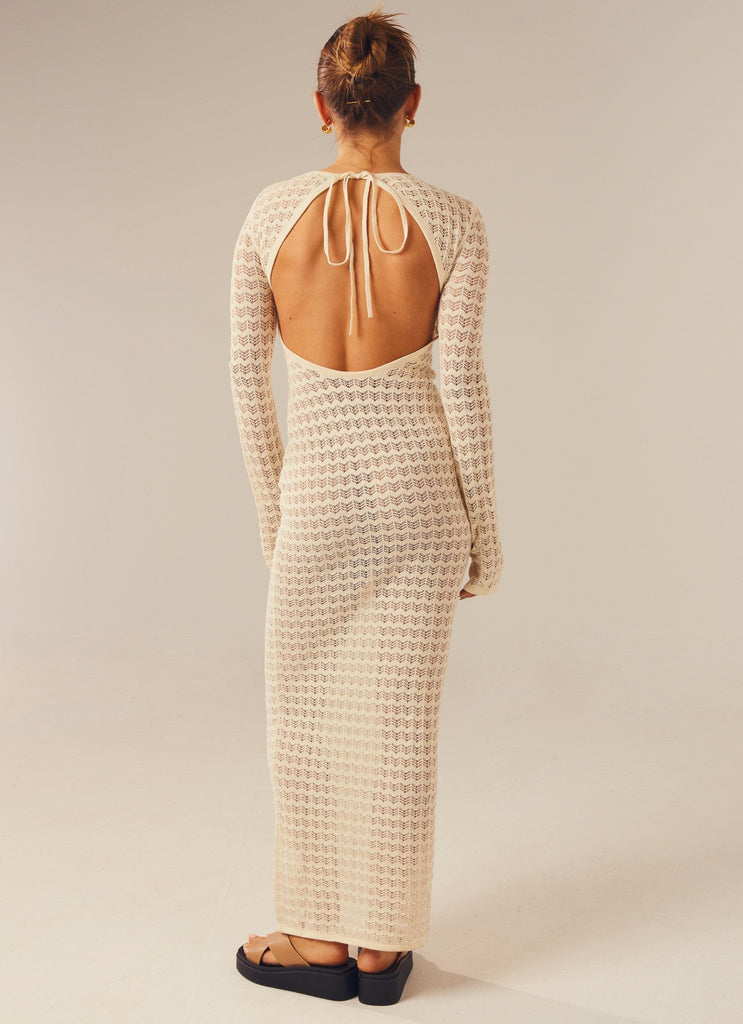 Love Galore Crochet Maxi Dress - Ivory - Peppermayo