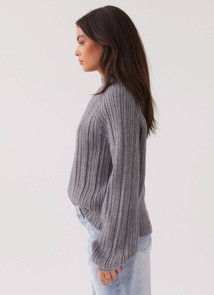 Riley Knit Sweater - Storm Grey