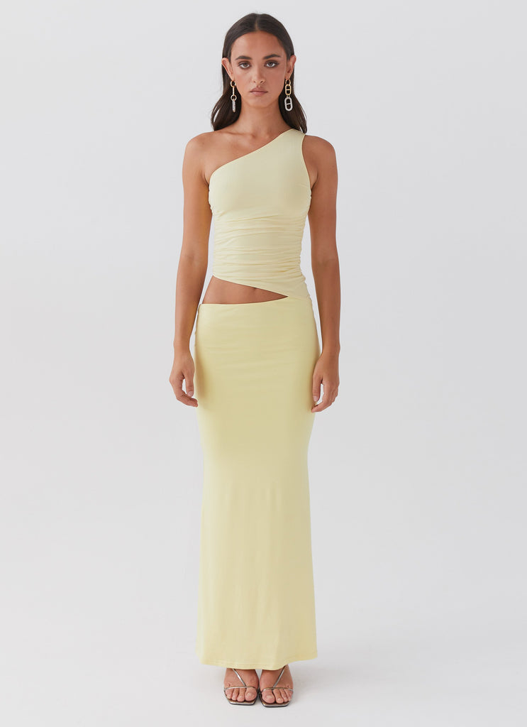 Double Strap One Shoulder Maxi Slip Dress – Styched Fashion