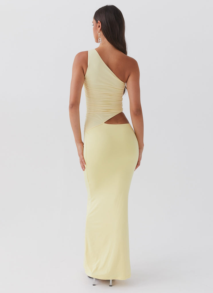 Seranella One Shoulder Maxi Dress - Lemon