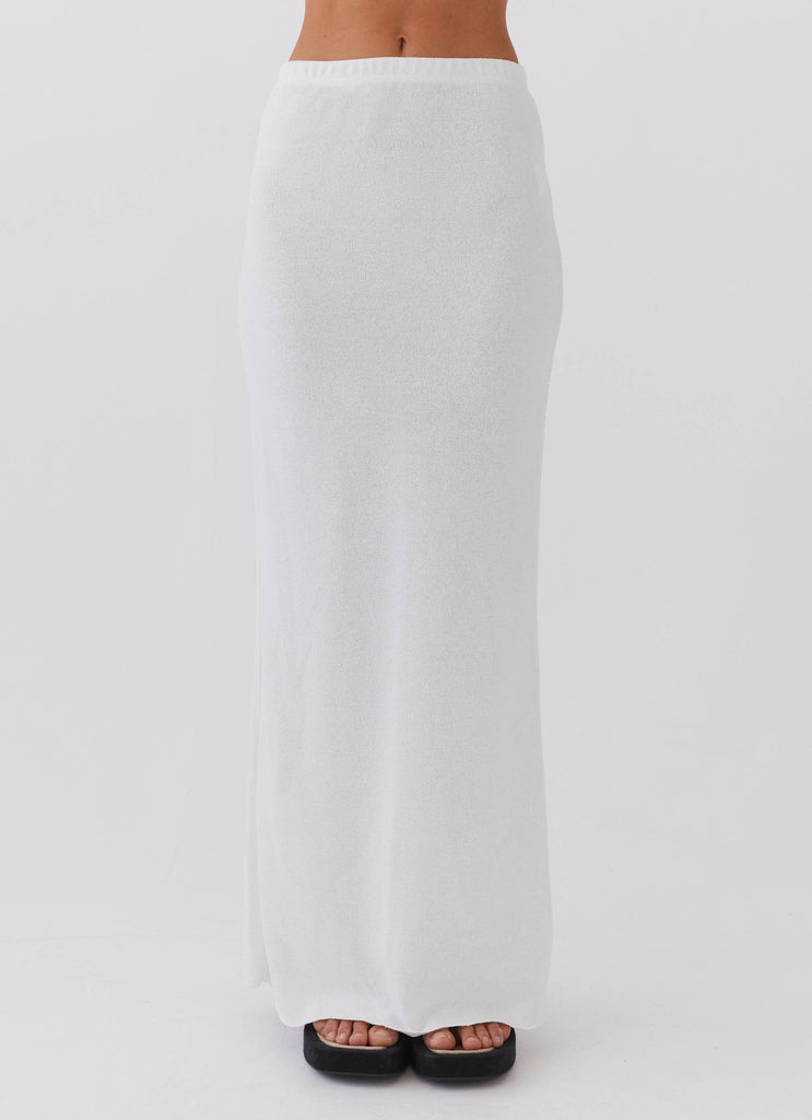 Delicate Lady Knit Maxi Skirt - White