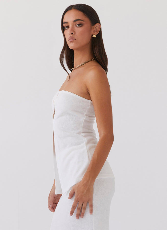 Stunning White Strapless Tube Top - Perfect for Any Occasion
