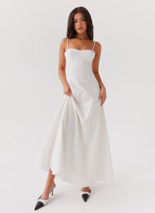 Angelina Linen Maxi Dress - White