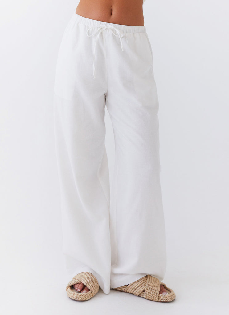 Fresh Face Linen Pants - White – Peppermayo