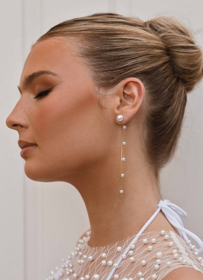 Ember Pearl Earrings - Dove