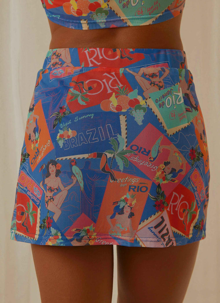 Locals Only Mesh Mini Skirt - Postcard Travels - Peppermayo