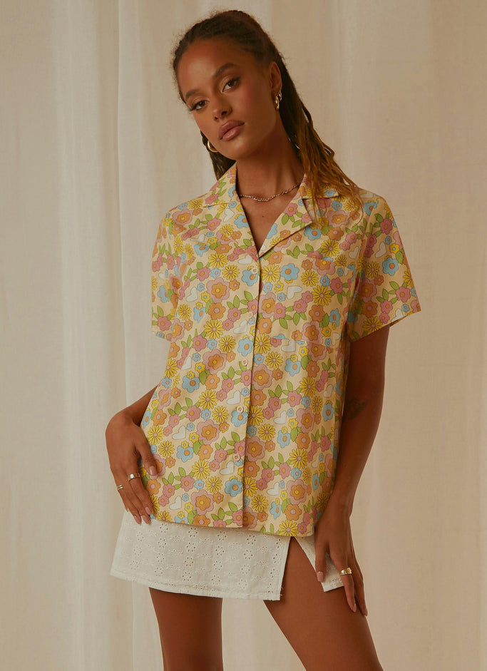 Summer Getaway Linen Shirt - Blossom