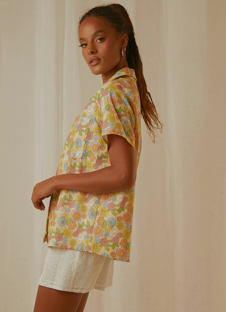 Summer Getaway Linen Shirt - Blossom - Peppermayo