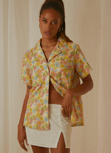Summer Getaway Linen Shirt - Blossom - Peppermayo