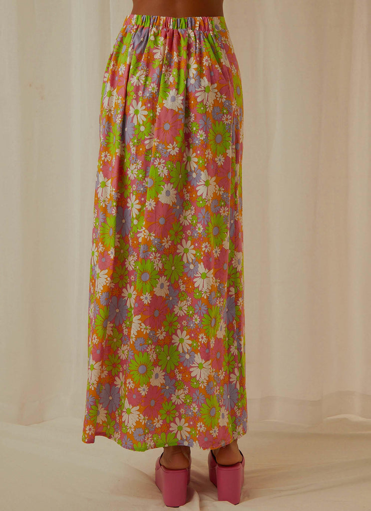 In the Sea Breeze Maxi Skirt - Retro Floral - Peppermayo