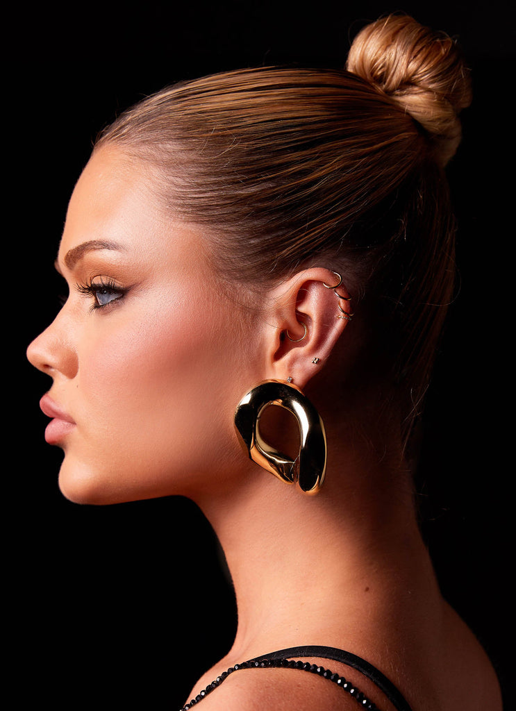 Fast Forward Earrings - Gold