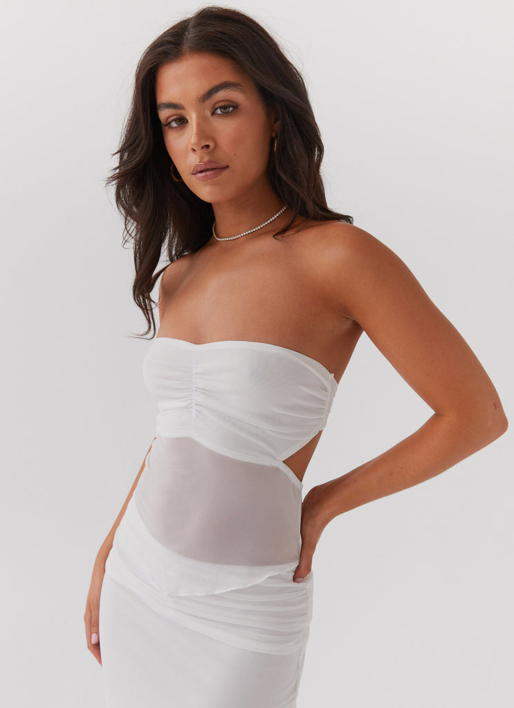 Look At Me Strapless Top - White
