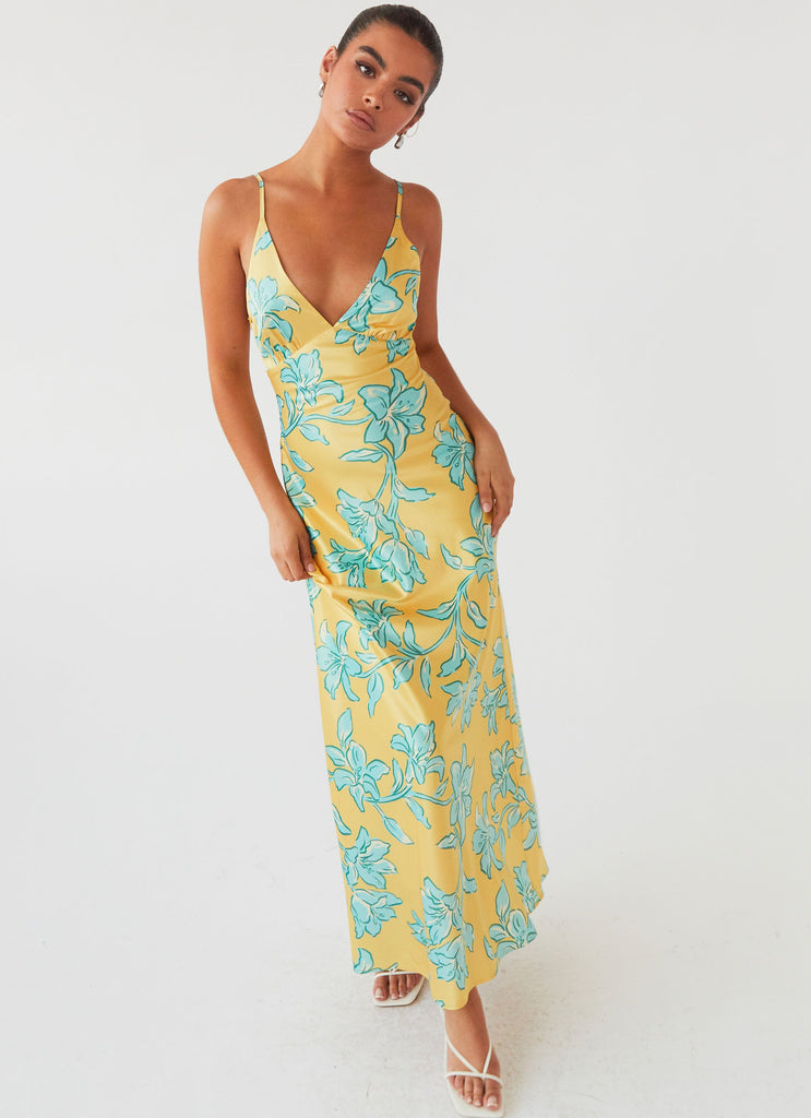 Sorrento Sun Maxi Dress - Golden Bloom – Peppermayo