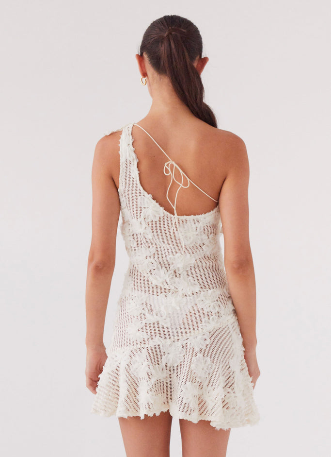 Juliette Embroidered Mini Dress - Ivory Tea