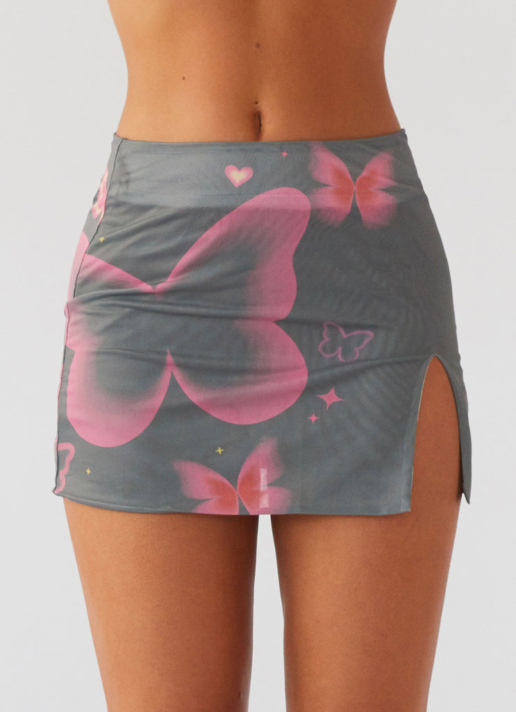 Uptown Girl Mesh Mini Skirt - Butterfly Kisses