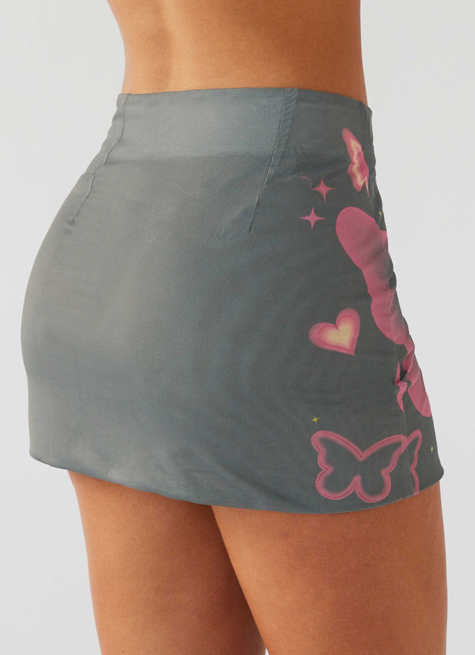 Uptown Girl Mesh Mini Skirt - Butterfly Kisses