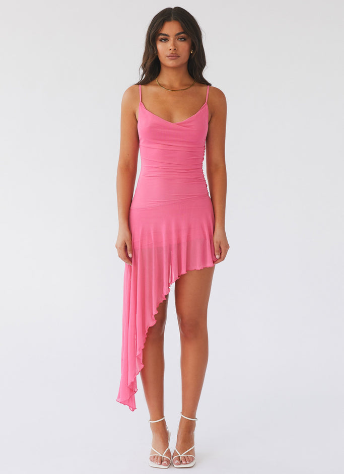 Queen Space Mesh Midi Dress - Pink Cosmo