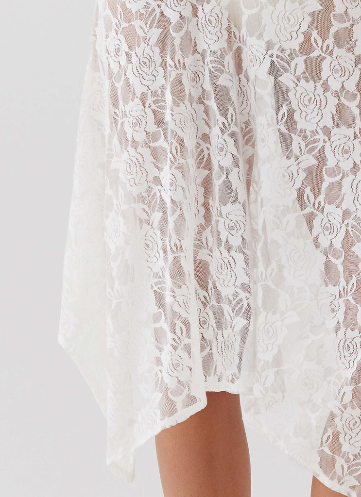 Sweet Nothing Lace Midi Skirt - White – Peppermayo