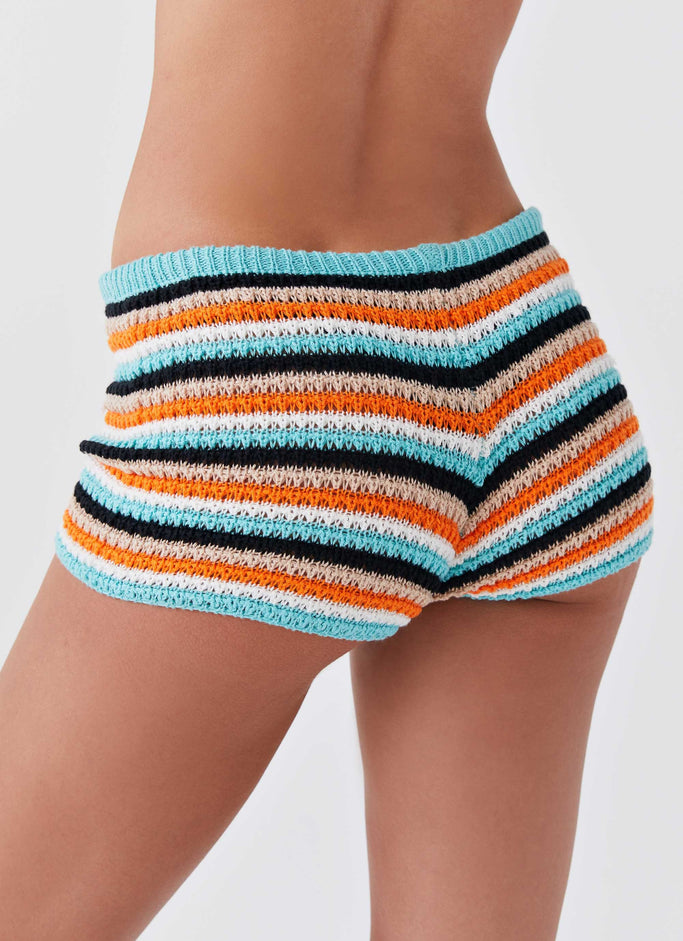 Pour It Up Crochet Mini Shorts - Neostripe