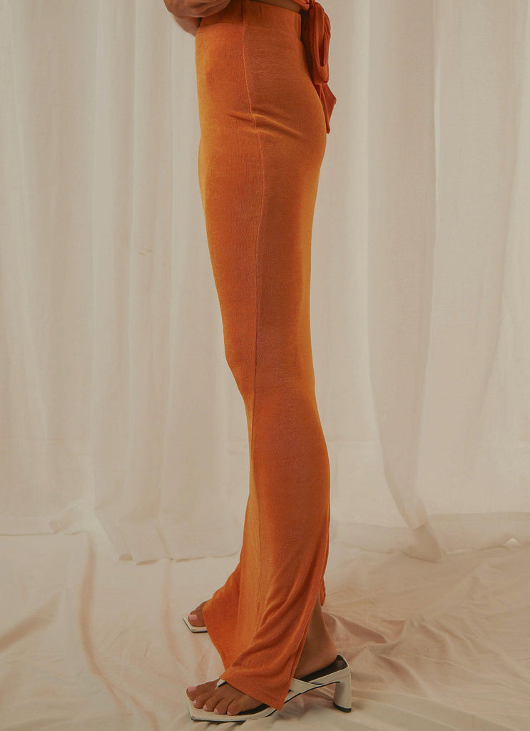 On Arrival Midi Skirt - Orange - Peppermayo