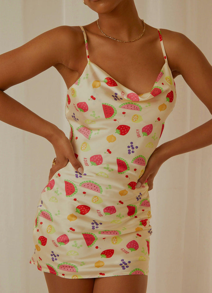 Panama Cowl Neck Mini Dress - Tutti Fruitti