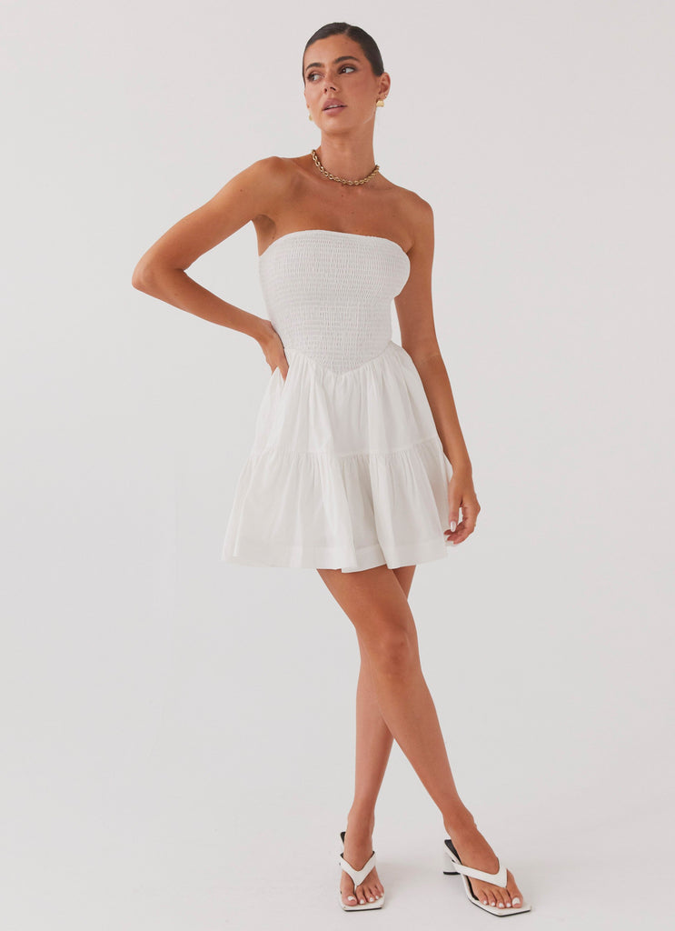 Harper Strapless Mini Dress - White