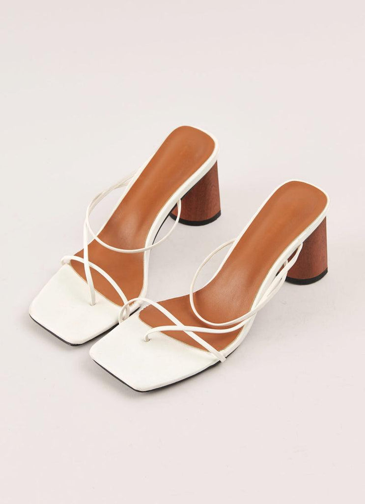 Willow Strappy Mule - White - Peppermayo