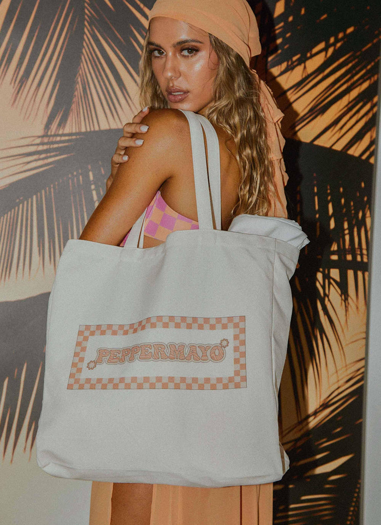 Peppermayo Groove City Canvas Tote - Pink - Peppermayo