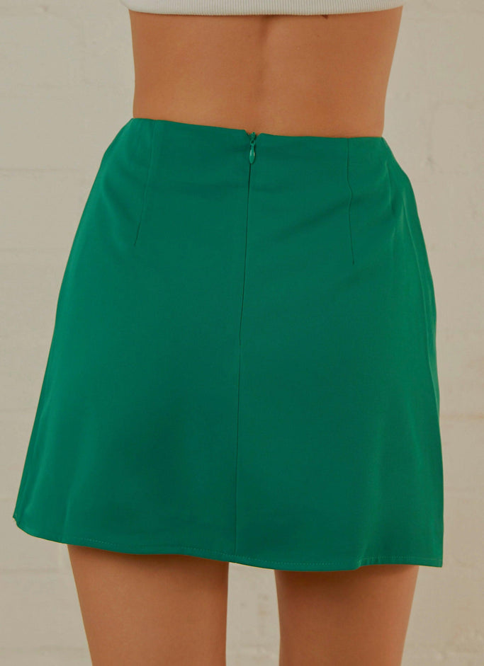 Vintage Town Mini Skirt - Jade Green