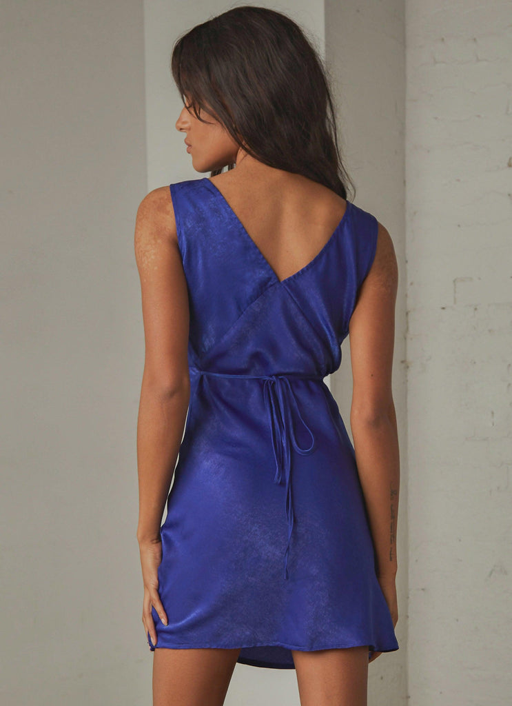 Audrey Vintage Slip Dress - Cobalt Blue - Peppermayo