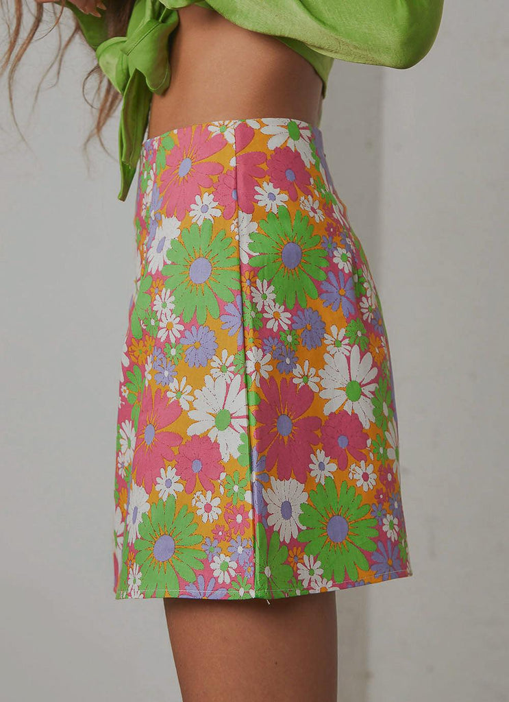 Brady Mini Skirt - 70s Floral - Peppermayo