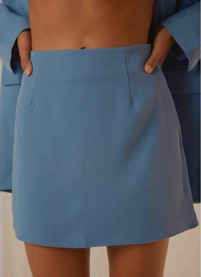 Vintage Town Mini Skirt - Blue